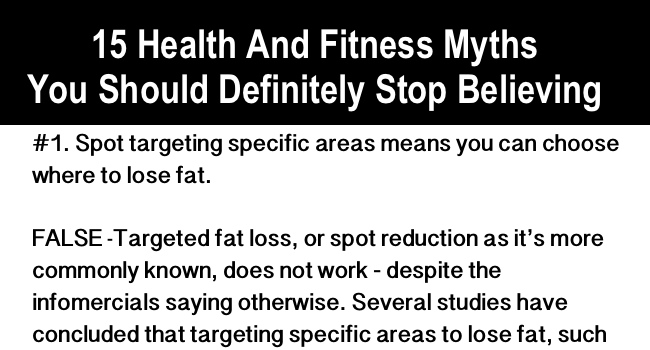 15 Health And Fitness Myths BUSTED