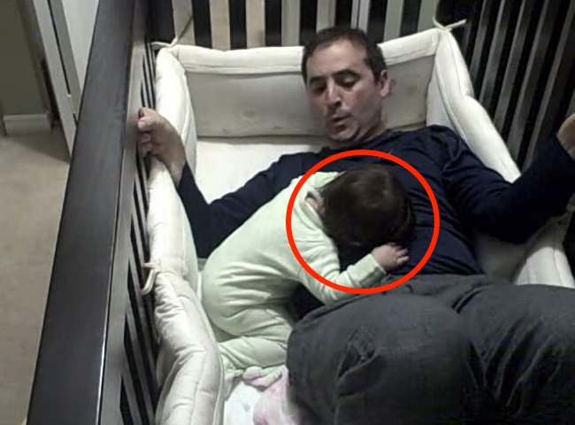 Father Goes Into Baby Crib To Stop Her From Crying. What Happens Next Is Hilarious!
