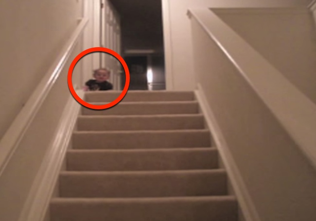 Baby Discovers The Fastest Way Down The Stairs. WOW!