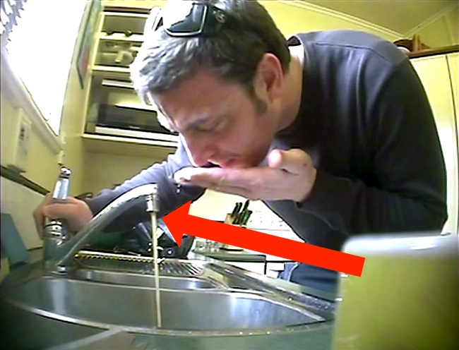 Guy Is Shocked When He Sees What's Flowing Out Of All Taps In His House