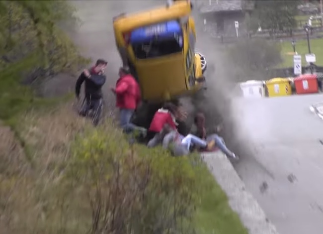 Race Car Flips Into Crowd And Miraculously Misses Every Single Person
