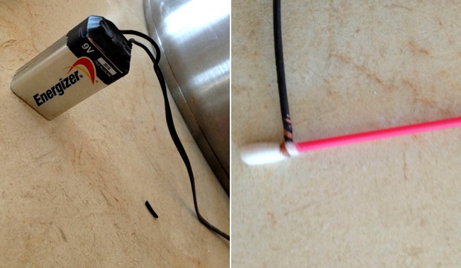This Kitchen Hack Using A Cotton Swab, Vinegar, And A 9 Volt Battery Will Make Cooking Easier