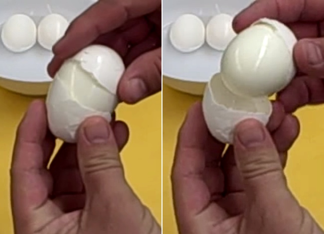How To Peel A Hard Boiled Egg Without The Shell Sticking In One Easy Motion