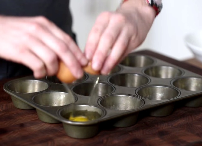 He Cracks An Egg In A Muffin Tin For The Most Brilliant Cooking Hack Ever