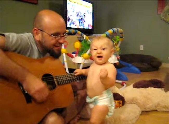 8-Month-Old Rocking Out to Bon Jovi's Wanted Dead or Alive
