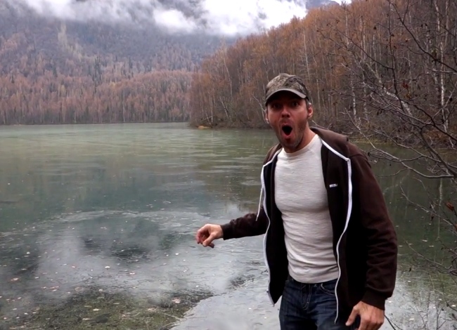 Guy Skips A Rock Over A Frozen Lake, Is Mind Blown By What Happens