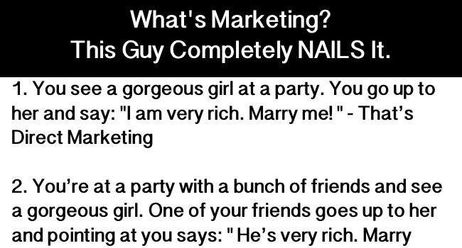 What's Marketing? This Guy Completely NAILS It.