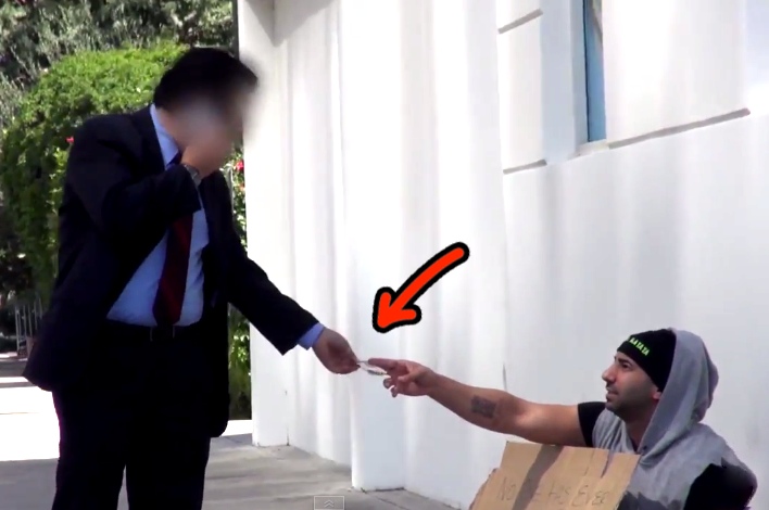 Homeless Gives Money To Passerby. What He Does In Return Is AWFUL!
