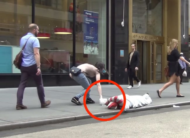 Both A Guy And A Girl Steal Money From A Homeless Man, But It's How People React That Is Shocking
