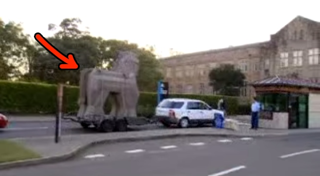 Guys Build Huge Trojan Horse To See If They Can Get Past Security