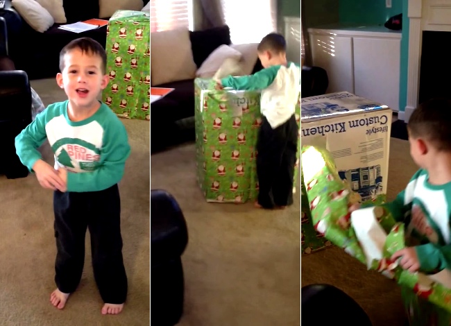 Kid Makes A Video To Show Dad His Early Christmas Gift, Is Baffled When Opening It