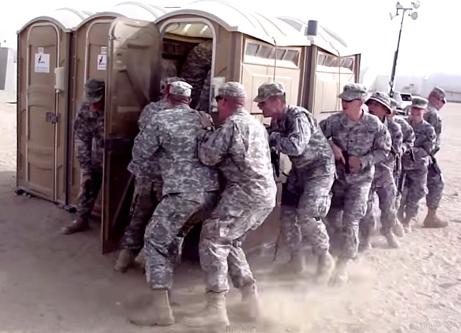 How Many Soldiers Can Fit Into A Porta Potty?