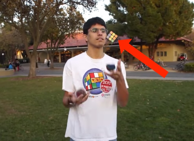 Some Can Solve The Rubik's Cube In Seconds, Others Can Do It Blindfolded, And Then There's This Guy!