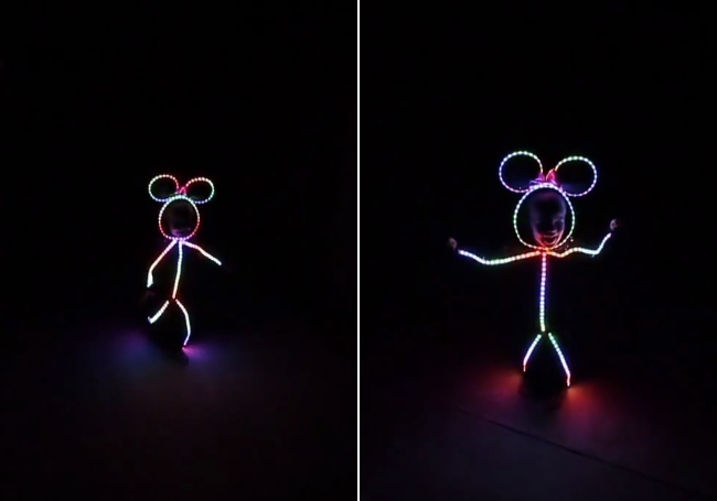 Dad Builds A Glowing Stickman Halloween Costume For His Daughter, And It's Heart Melting