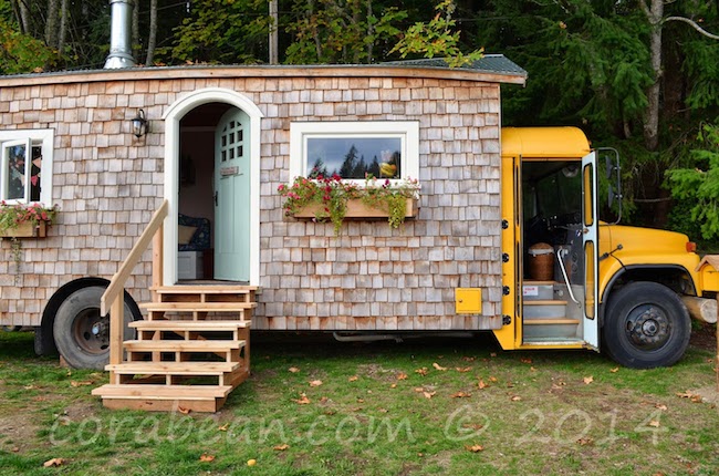 Couple Transforms A Yellow School Bus Into A Cozy, Tiny Home. I'd SO Live There!