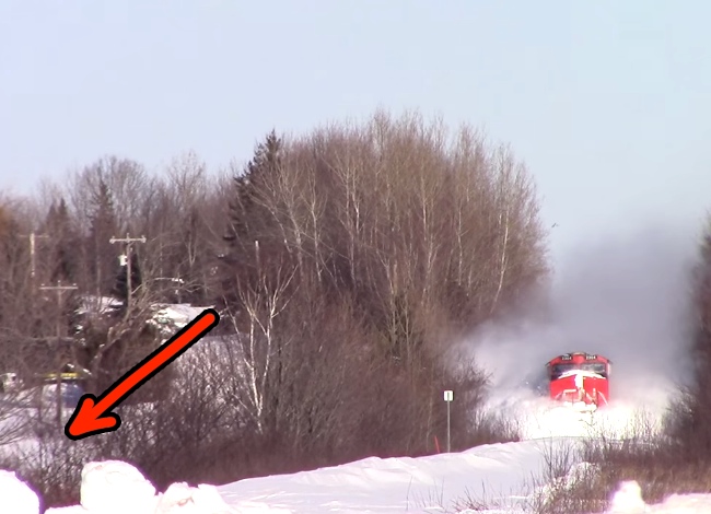 Watch What Happens When A Train Plows Through A Snowdrift. This Is Insane!
