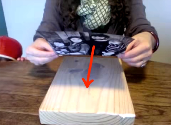 She Glues A Photo On A Block Of Wood And Leaves It Overnight. The Result Is Incredible.