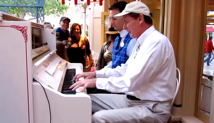 2 Men Are Playing The Piano At Disneyland When A Spectator Does This