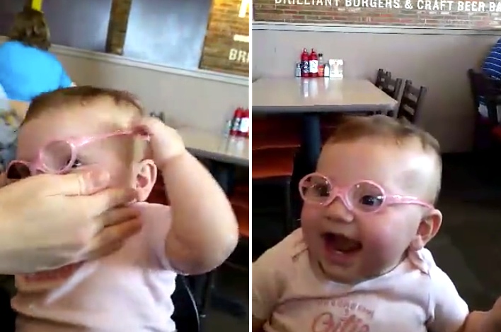 Baby Girl Fights Her New Glasses But When She Clearly Sees? Priceless!