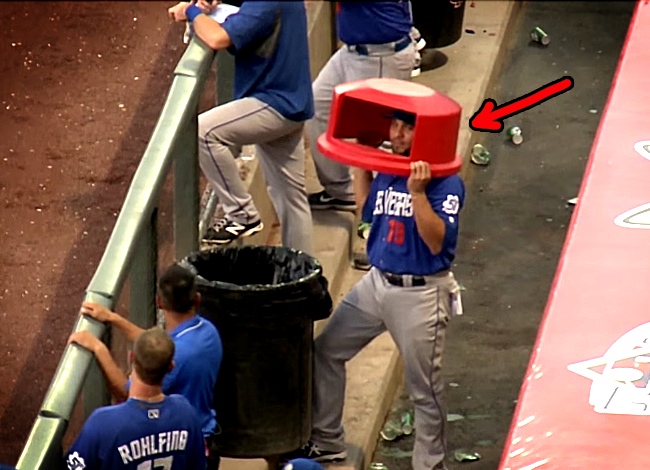 Baseball Player Wears Trash Can Lid, Doesn't Expect THIS To Happen