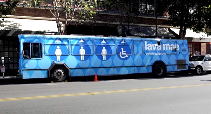 Transformed Bus Brings Clean Water, Showers, And Toilets To The Homeless