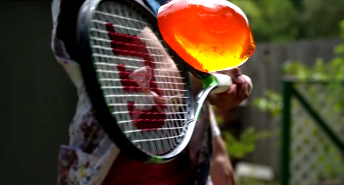Hitting Jell-O With A Tennis Racket Is Surprisingly Artistic
