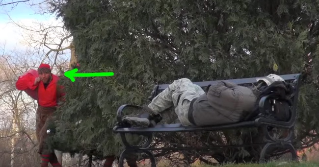 Elves Come Up To This Homeless Man. Now Watch What They Do While He's Asleep