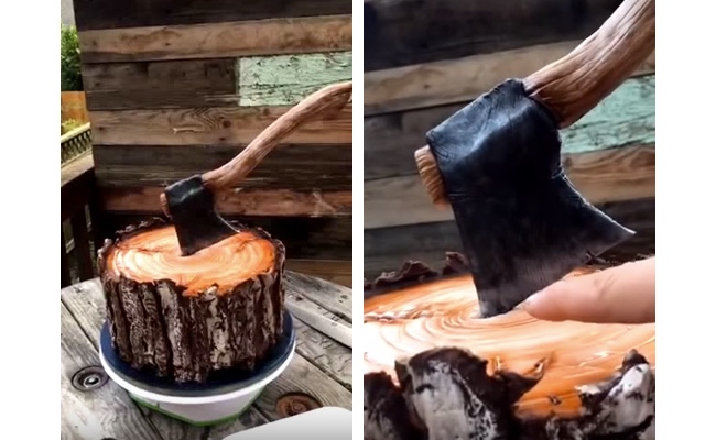 It Looks Like A Normal Log But When She Slices It, I Didn't Expect THIS