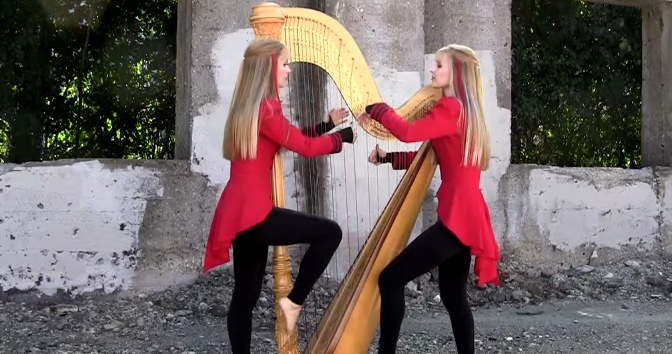 Two Girls And One Harp Cover Metallica's 'One'