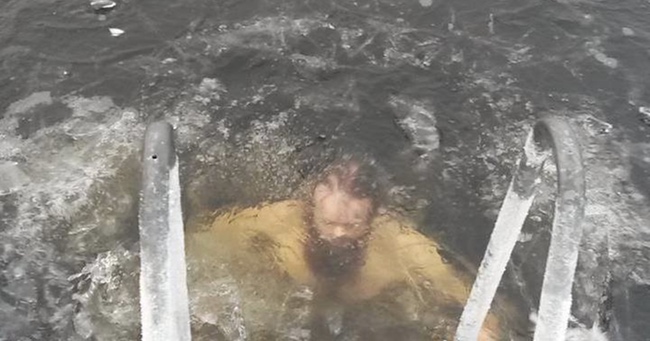 Norwegian Man Saves A Duck Trapped Beneath The Ice