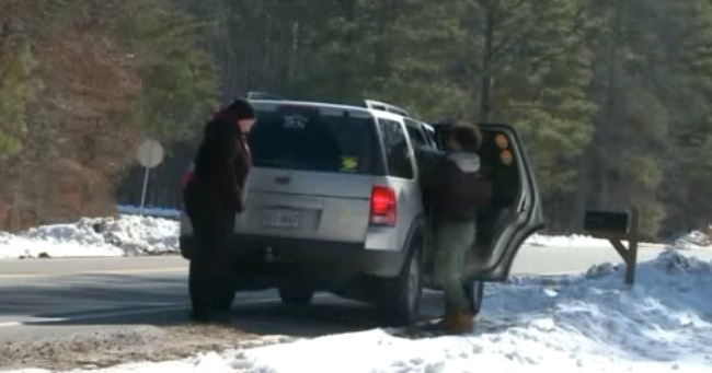 Young Teen Stops His Car To Help An Old Man With A Walker Shovel Snow