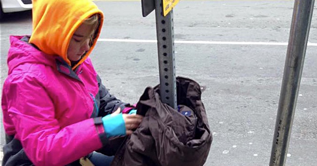 A Group of Kids Tied Winter Clothes to Telephone Poles for Homeless People