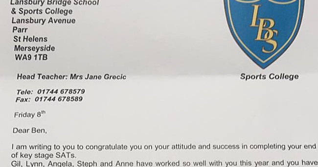 Teacher Writes Student Encouraging Letter After He Gets His SAT Results