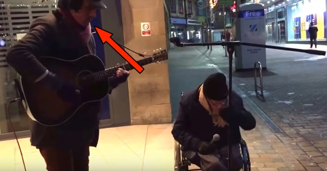 Homeless Man Wheels Up To Street Performed, Grabs The Microphone And Sings