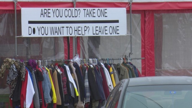 Dallas Taco Shop Sets Up Coat Rack For Those In Need
