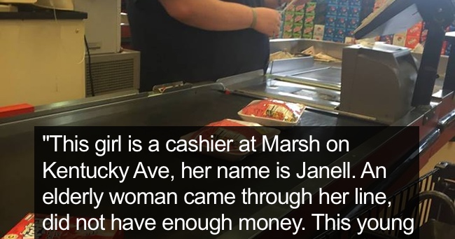 Old Lady Can't Pay Bill, Instead of Calling Security Cashier Reaches Into Her Pocket