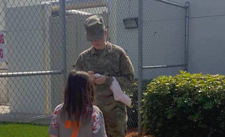 Little Girl Asks For Autograph From Woman In Military Uniform At Red Sox Game