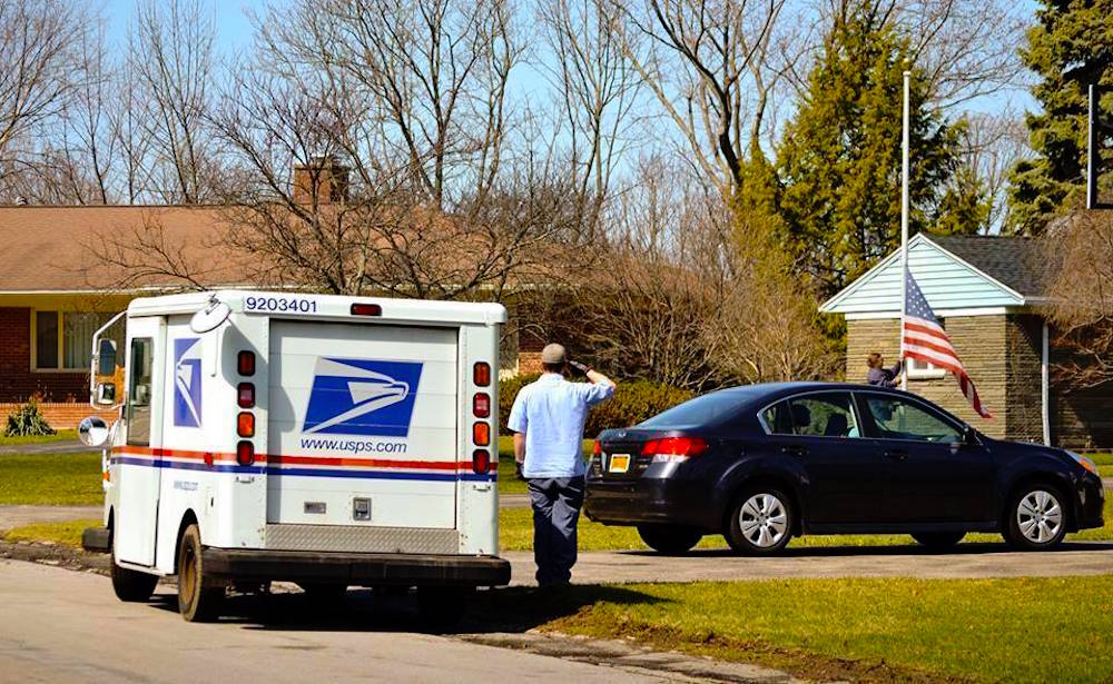 USPS Driver Stops Delivering Mail to Salute Flag-Raising