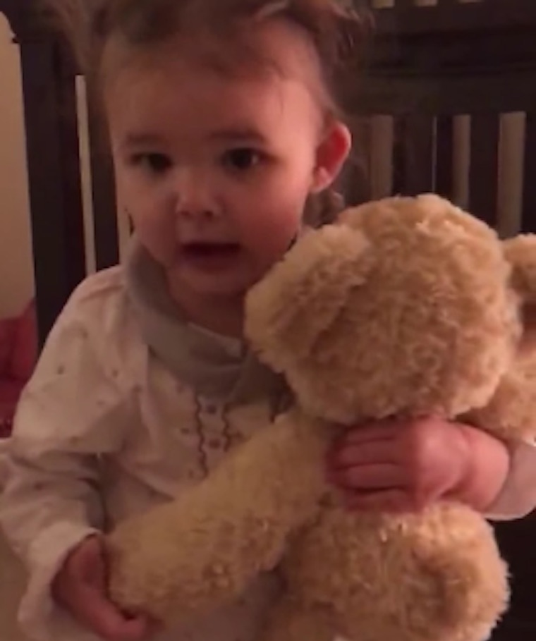 Baby Girl Gets Teddy Bear From Deployed Dad With His Voice Recorded Inside