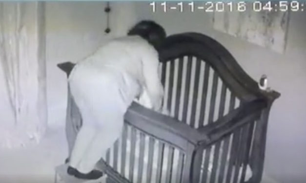 Grandma Puts Baby to Bed, but Security Camera Records Unexpected and Hilarious Footage
