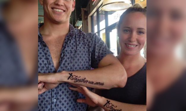 Newlywed Military Couple Shows Off Matching Tattoos, Prays for Couple During Lunch