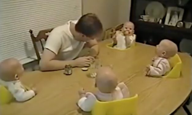 Dad Makes His Quadruplet Daughters Burst Out into Hilarious Laughter