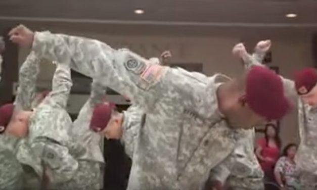 Group of Soldiers Sing “Here We Go” in Perfect Formation and Perfect Harmony