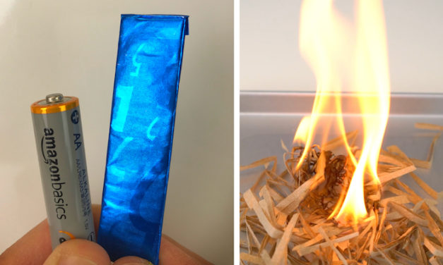 How to Make an Emergency Fire Starter Using a Battery and Gum Wrapper