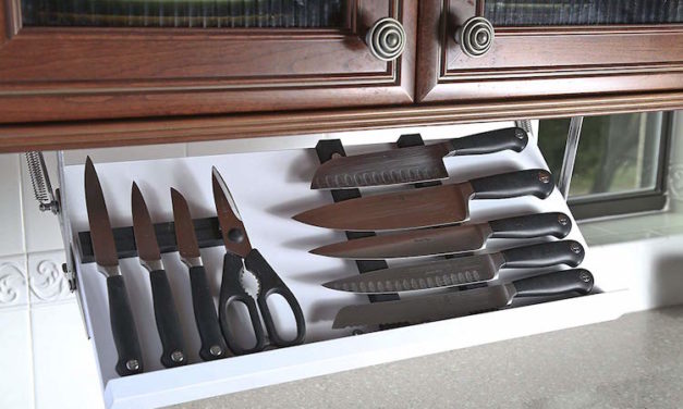 Drop Block: Hide Your Knives Under Your Kitchen Cabinet