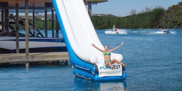 FunAir Slides and Climbing Walls: Inflatable Attractions Attach to Docks and Yachts